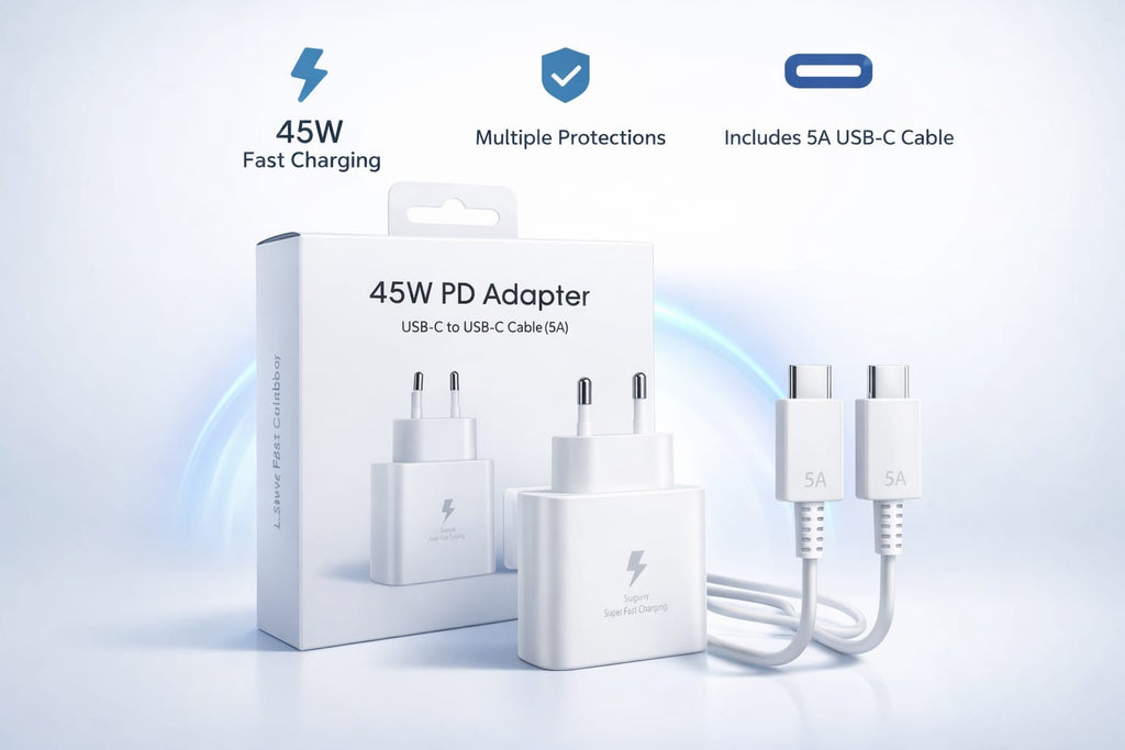 45W PD Fast Charger with USB-C to USB-C Cable (5A)