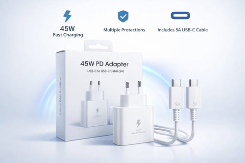 45W PD Fast Charger with USB-C to USB-C Cable (5A)