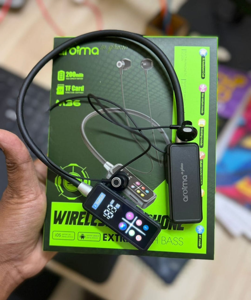 Aroima M36 Wireless Neckband Earphone – Extreme Bass