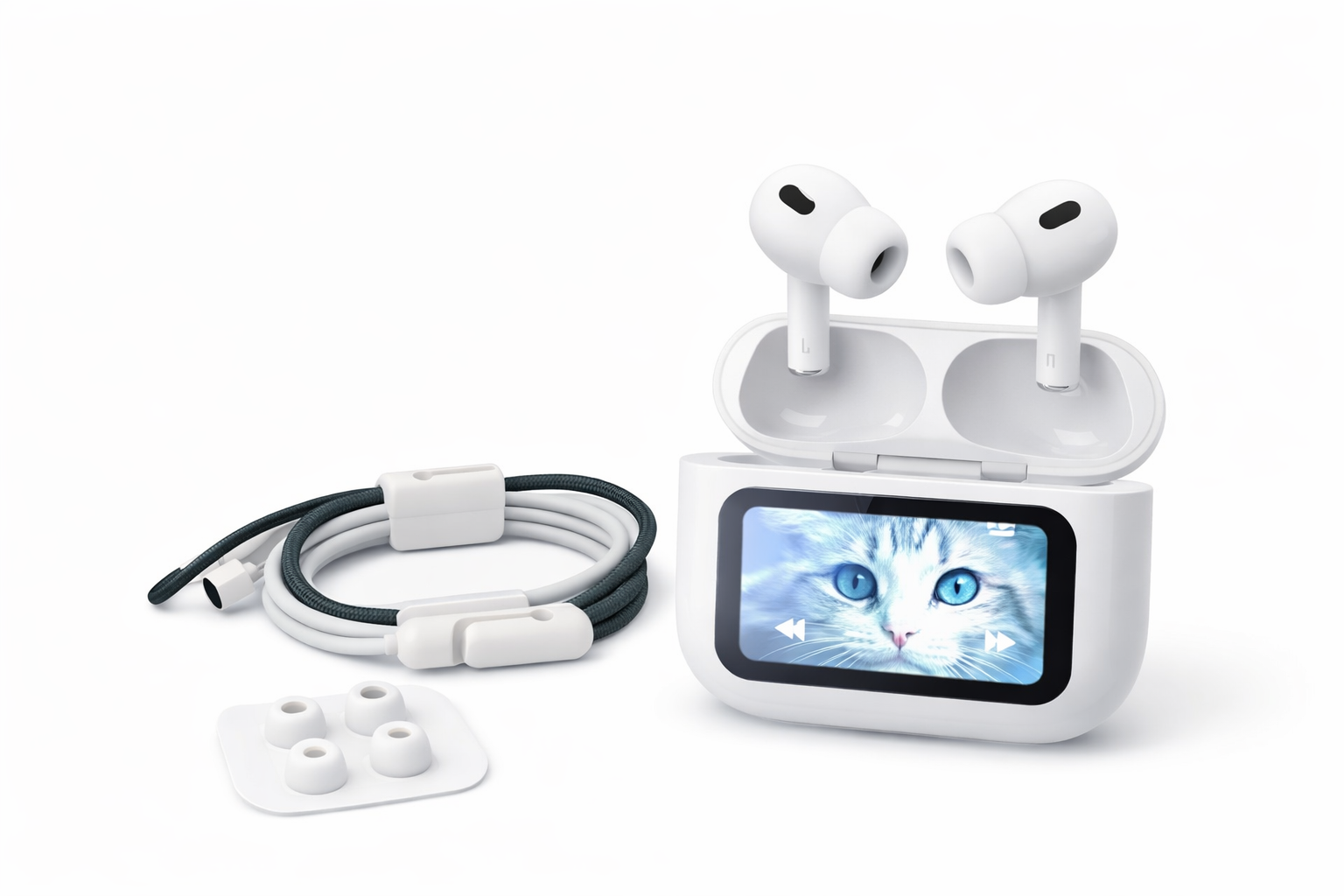 Screen Display Wireless Earbuds with ANC/ENC Screen Display Wireless Earbuds —