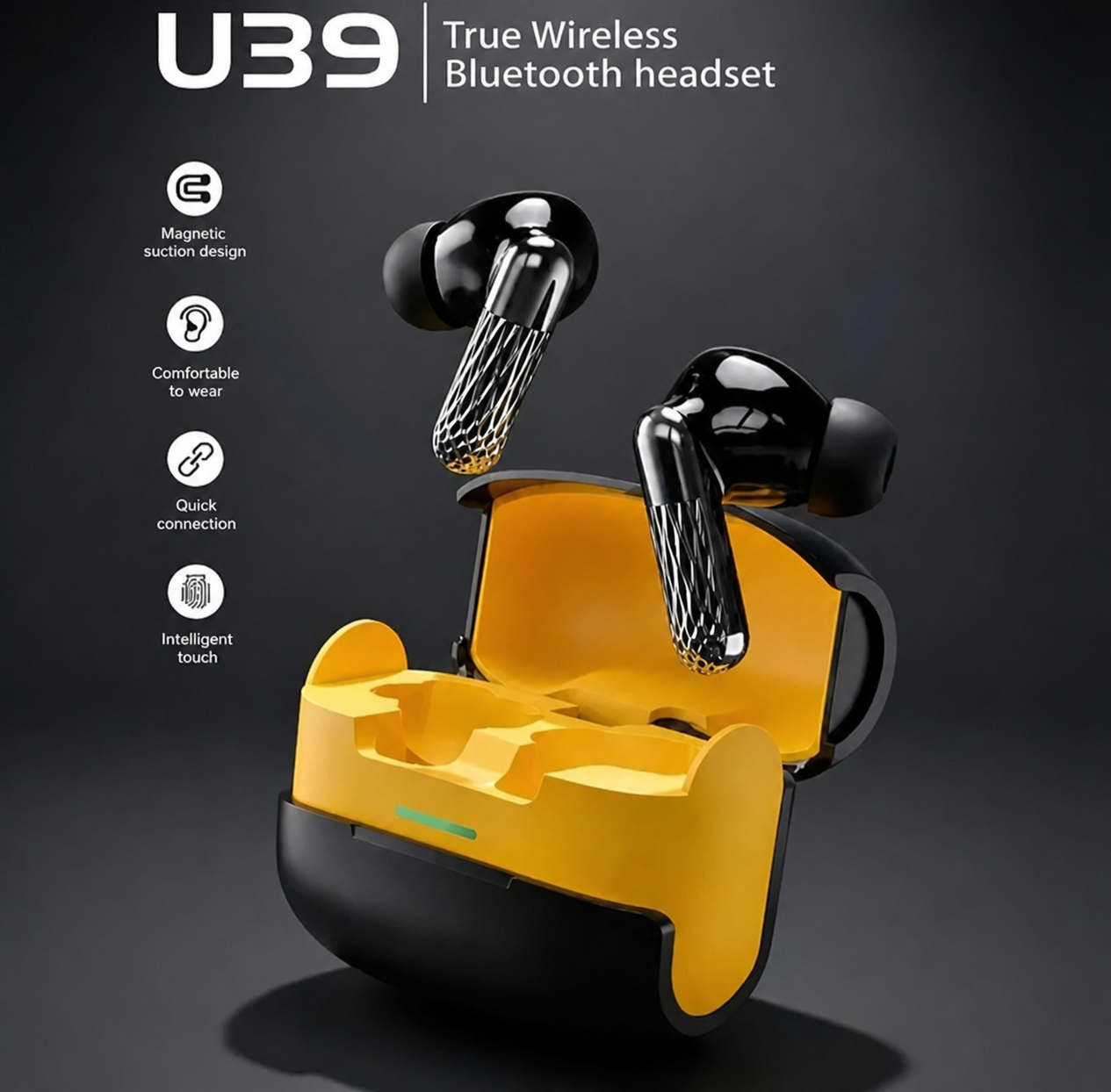 U39 True Wireless Bluetooth Headset Real HD Sound – Enjoy Studio Level Quality